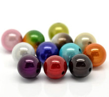 DoreenBeads Acrylic Spacer Beads Round Mixed imitation pearl Beads in Bead About 14mm( 4/8") Dia, Hole: Approx 2mm, 3 PCs 2024 - buy cheap