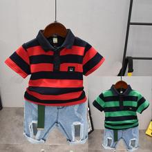 Fashion Children Boys Summer Clothing Suits Baby boys  stripeT-Shirts + Shorts jeans 2Pcs Kids Clothes Toddler Tracksuits 2-7Yrs 2024 - buy cheap