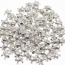 CHONGAI 50Pcs Imitation silver Tone Metallic Acrylic Skull Beads For Jewelry Making 2024 - buy cheap