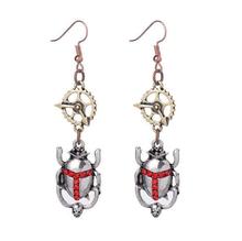 Pendientes de moda steampunk de escarabajo y engranajes de colores antiguos 2024 - compra barato