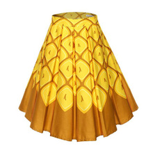 Summer Women High Waist A-Line Midi Skirt Yellow Vintage 50s Skirt Party Retro Rockabilly Pleated Swing Skirts Clothes 2024 - buy cheap