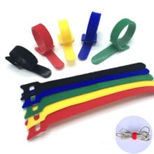 20Pcs Reusable Nylon Cable Ties Hook and Loop Cable Tie With Eyelet Hole Cable Management Wire Organizer Sticky Straps 12*150mm 2024 - buy cheap