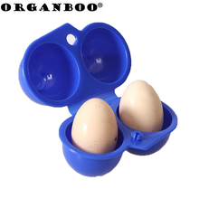 1PC portable egg box outdoor picnic anti-broken box 2 eggs organizer plastic storage box food container orange blue color 2024 - buy cheap