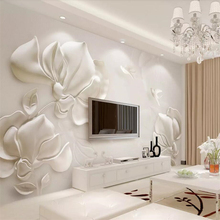 beibehang papel de parede Custom wallpaper 3d murals plaster embossed magnolia bird white stereo TV background wall paper mural 2024 - buy cheap