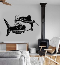 Home Decor Vinyl Wall Decal Big Fish Fishing Club Squid for Fisherman Hobby Applique Interior Wallpaper 2KN9 2024 - buy cheap