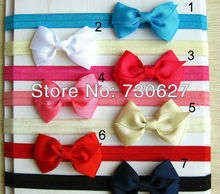wholesale infant headband 3.3"-3.5" children bows satin ribbon bows boutique hair bow Elastic Headbands 100pcs/lot 2024 - buy cheap