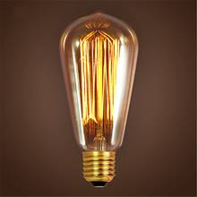 Винтажные лампочки Эдисона E27 110В/220В лампы накаливания 40 Вт/60 Вт ST64 лампы накаливания Ретро Эдисона для подвесной лампы 2024 - купить недорого