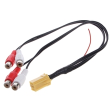 Mini 6 Pin ISO Adapter Aux Line Out 4 Chinch Kabel 4 RCA Plug For VW Seat Skoda Blaupunkt VDO Audi Ford dropshipping 2024 - buy cheap