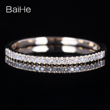 BAIHE Real Solid 14k Yellow Gold Natural Diamonds Ring Engagement Gift Ring Women Fine Jewelry кольц Match Ring Diamante Anillo 2024 - купить недорого