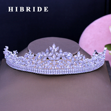 HIBRIDE New Arrival Sparkly Cubic Zircon Tiaras And Crown Women Bridal Hair Accessories Quinceanera Pageant Tiara C-40 2024 - buy cheap