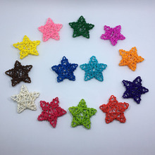 Decoración romántica de estrellas de ratán, decoración de fiesta de cumpleaños, gran oferta, variedad de colores, 6cm, 10 unids/lote, 2018 2024 - compra barato