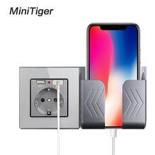 Minitiger 2A de Vidro Cristal de Parede Dupla Porta USB Adaptador de Carregador de Tomada De Carregamento Com Adaptador De Parede usb EU Plugue de Alimentação do Soquete tomada 2024 - compre barato