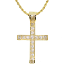 Free shipping! Classic design White/gold color Cubic zircon cross necklace for women men hiphop fashion jewelry 2024 - buy cheap