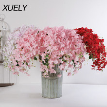 XUELY 103 см искусственный цветок, подвесной цветок гортензии, украшение для дома, стены, балкона, искусственный цветок для свадьбы, потолок, подвесная лоза, 1 шт. 2024 - купить недорого