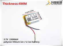 Li-Po 3,7 V, 150 mAH, [402025] PLIB; полимерный литий-ионный/литий-ионный аккумулятор для GPS, mp3, mp4, mp5, dvd, bluetooth, модель игрушки 2024 - купить недорого