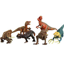 Modelo Jurásico para niños, juguete de dinosaurio sólido de plástico estático de simulación, tiranosaurio animal, regalo para niños, 6 uds. 2024 - compra barato