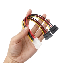 Кабель питания SATA, разветвитель Molex 4pin к последовательной ATA 15pin x 2 Male Female Y, кабели для жесткого диска 15 см 2024 - купить недорого