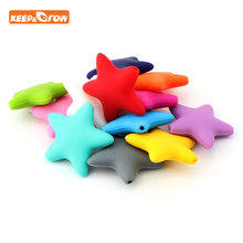 Keep&grow 50Pcs Stars Silicone Beads DIY Pacifier Chain Teething Beads Baby Silicone Teether Chewing Teether Care Nursing Toys 2024 - buy cheap