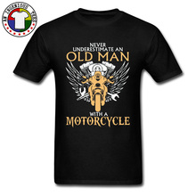 Футболка с изображением дедушки мотоцикла, винтажные классические футболки с изображением дедушки, никогда не подучит старого человека с мотоциклом 2024 - купить недорого