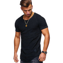 Hot Selling Summer Short Sleeve Men T Shirt Cotton Blended Solid Mens T-shirt Casual Slim Tee Shirt Homme 2024 - buy cheap
