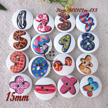 144pcs 15mm Mixed 0-9 digital symbol series wooden button for child crafts and scrapbooking accessories Number buttons wholesale 2024 - buy cheap