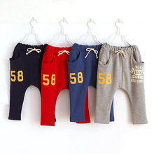 2015 Autumn hot sale harem pants kids new style fashion cotton boy girl pants baby harem pants 2-7 year 4 colors children pants 2024 - buy cheap