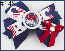 free shipping 120pcs Newest 4th of july hair bows  Girl boutique hair bows  Patriotic Bows fourth of july hair bows 2024 - buy cheap