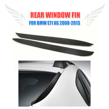 Rear Window Fins Chin Spoilers Windshield Wings For BMW X6 E71 2008 - 2013 Trunk Trim Stickers 2PCS/Set PU Black Car Styling 2024 - buy cheap