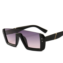 Солнцезащитные очки с полуободковой оправой для мужчин и женщин, роскошные брендовые дизайнерские винтажные квадратные солнечные очки большого размера с заклепками 2024 - купить недорого