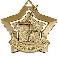 High quality low price Gymnastics Medal cheap custom Gold Metal star design with ribbon medals cheap custom dance sport medals 2024 - buy cheap