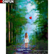 HOMFUN Full Square/Round Drill 5D DIY Diamond Painting "Girl tree" 3D Embroidery Cross Stitch 5D Home Decor A13356 2024 - buy cheap