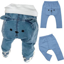 Calça jeans bebês com desenho, calça comprida para crianças meninos meninas, calças legging para moletom 0-3t 2024 - compre barato