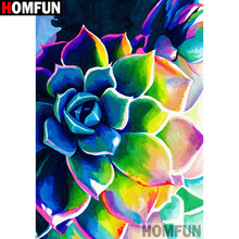 Homfun pintura diamante quadrado completo/broca redonda 5d diy "flor colorida" daimond bordado strass ponto cruz decoração a25908 2024 - compre barato