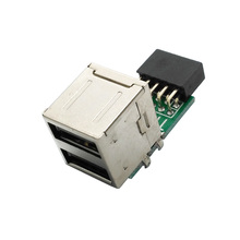 Placa base interna USB 2,0 Hub de 9 pines A 2 puertos USB A hembra, convertidor divisor, tarjeta extensora de placa PCB 2024 - compra barato