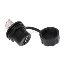 USB 2,0 гнездовой панельный проходной соединитель, водонепроницаемый IP67 с крышкой, оптовая продажа и Прямая поставка X * Q 2024 - купить недорого