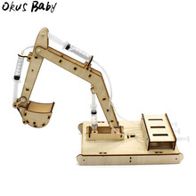 Newest DIY 4 Channel Hydraulic Excavator Kit Kid Science School Project STEM Education Physics Fun Toys Technology Experiment 2024 - buy cheap