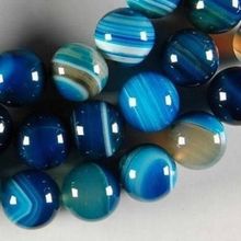 Fashion jewelry +++ 6mm  Blue Stripe Onyx Onyx Round Loose Beads 15" Wholesale and retail 2024 - buy cheap