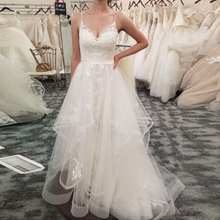Boho vestidos de casamento 2020 tule com apliques vestidos de casamento vestido de noiva vestido de noiva 2024 - compre barato