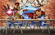 Custom children's wallpaper,iron Man,3D cartoon murals for children's room living room wallpaper wall vinyl wallpaper 2024 - buy cheap