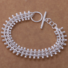 AH232 популярный Стерлинговый браслет, ювелирные изделия из стерлингового серебра с двумя рядами в/apsajgza bduajvba серебряный цвет 2024 - купить недорого