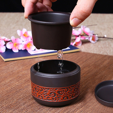 Yixing Bule pote areia Roxo Kungfu tradicional Chinesa Kung Fu jogo de chá de Viagem Portátil Jogo de Chá-100% Handmade 2024 - compre barato