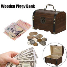 Wooden Piggy Bank Safe Money Box Savings With Lock Wood Carving Handmade Storage Box Safe Home Decor Birthday Gift For Kids 2024 - buy cheap