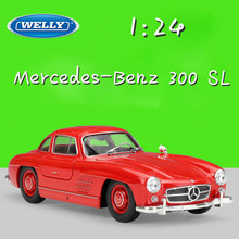 WELLY 1:24 Scale Simulator Metal Model Car Benz 300 SL Diecast Vehicle Toy Car Classic Alloy Toy For Children Gifts Collection 2024 - buy cheap