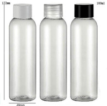 24 x 100ml Clear Transparent Round Shoulder Plastic Lotion Cosmetic and Shampoo Packaging with Screw Cap 2024 - buy cheap