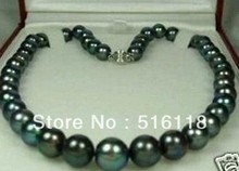 Collar de perlas de color negro real Natural AAA de 7-10mm con diseño de palabra de amor para mujer de 18 pulgadas, joyería CZ de lujo para mujer 2024 - compra barato