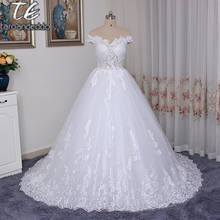 Off the Shoulder Sheer Bodice Lace High Quality Wedding Dress Ball Gowns Applique Lace Bridal Gowns Robe De Mariee 2024 - buy cheap