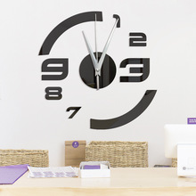 Гостиная спальня креативные настенные часы Arc Line акустические стерео зеркальные наклейки на стену настенные часы домашний декор 2024 - купить недорого