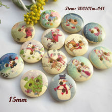 Christmas series 250pcs Random Mixed Christmas wood sewing buttons scrapbooking craft decorative accessories wholesale 2024 - buy cheap