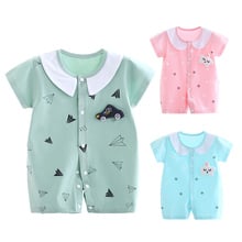 Baby Girl Boy Romper Clothes Solid Button Summer Newborn Jumpsuit Baby Romper Set Cotton Jumpsuit Kids Clothing Outfits Casual 2024 - buy cheap