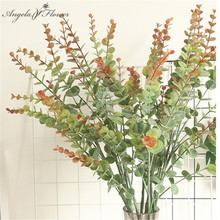 Ramas de eucalipto para decoración del hogar, plantas de flores naturales de 75cm con 5 ramas, para mesa de boda, árbol de Navidad 2024 - compra barato